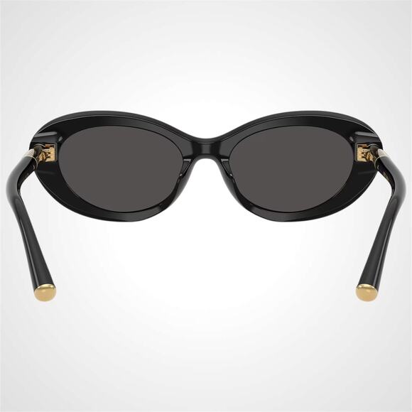 New Dolce & Gabbana Sunglasses Black Oval Cat Eye Gold Metal Logo 54-18 - Picture 4 of 6